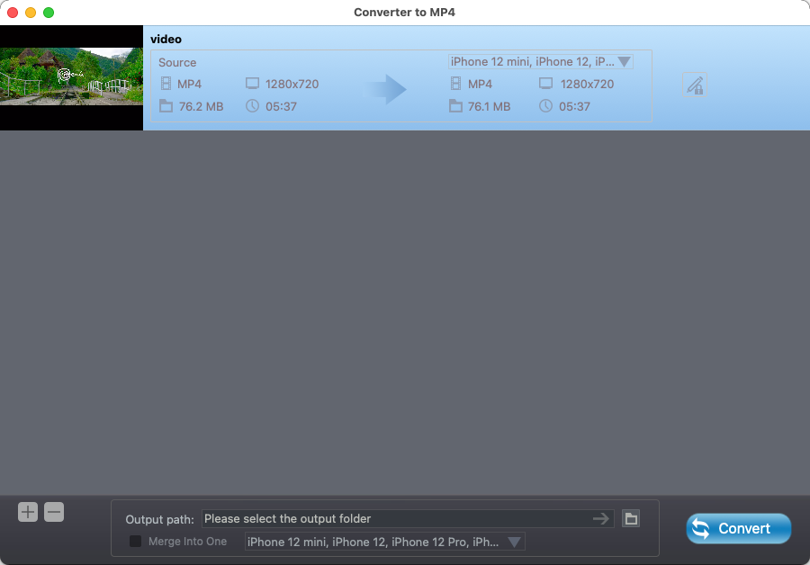 Converter to MP4 4.0 : Add File Window