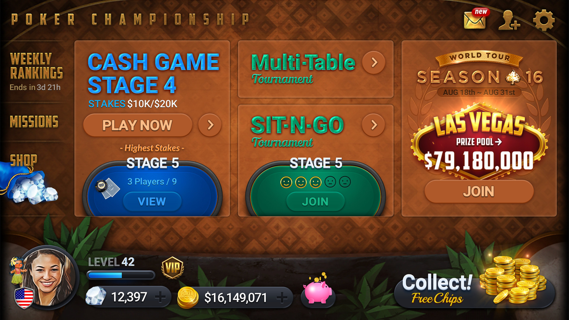 Poker Championship 1.0 : Main Window