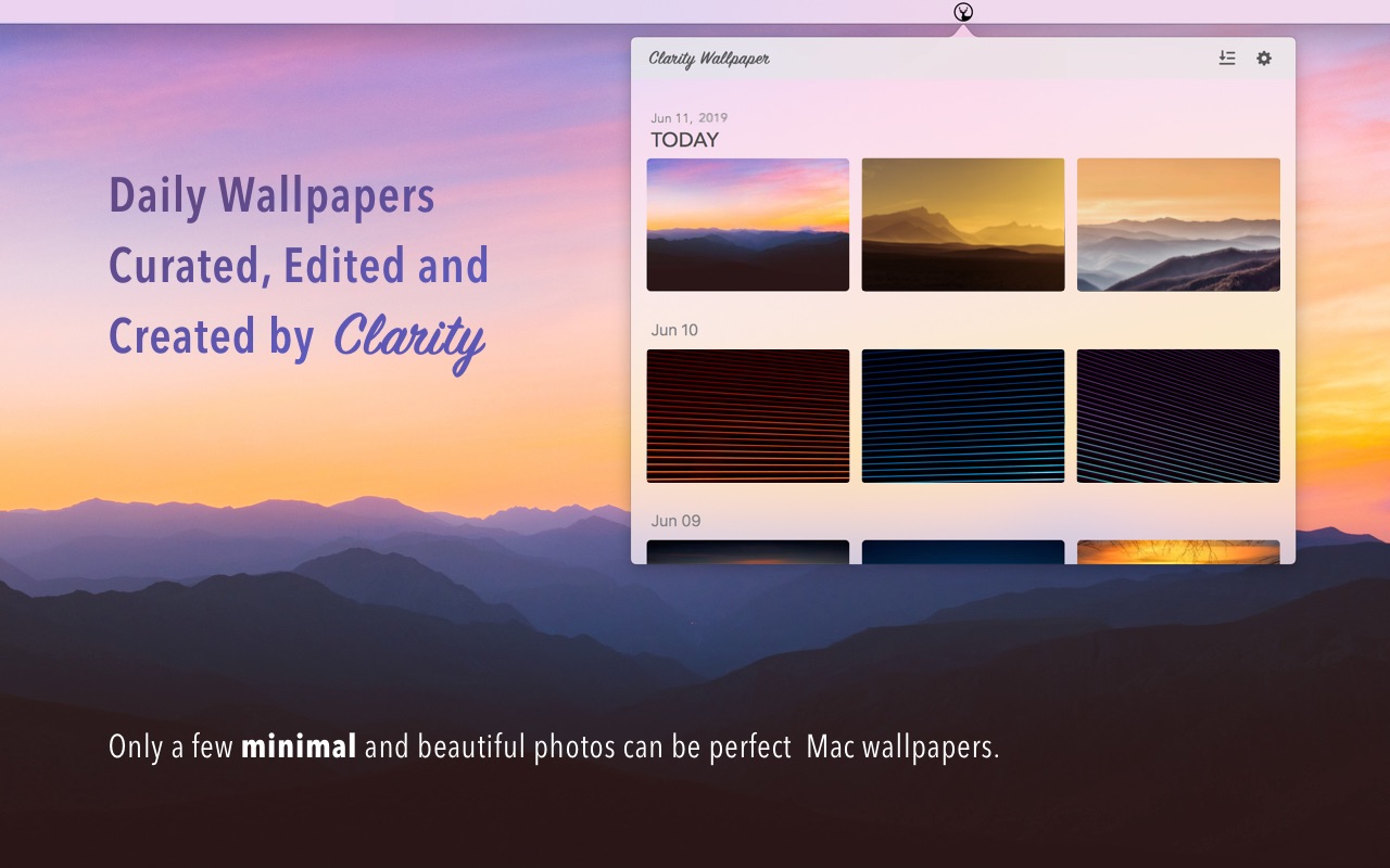Clarity Wallpaper Mac 3.0 : Main Window