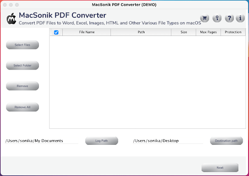 MacSonik PDF Converter 21.4 : Main Window