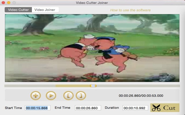 Free Video Cutter Joiner for Mac 8.0 : Main Window