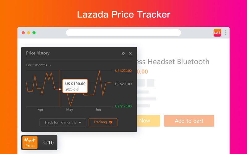 Price Tracker for Lazada 10.2 : Main Window