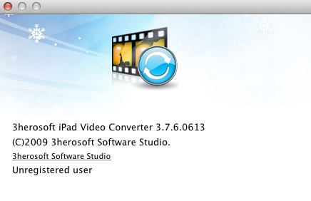 3herosoft iPad Video Converter 3.7 : About window