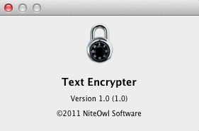 Text Encrypter 1.0 : About window