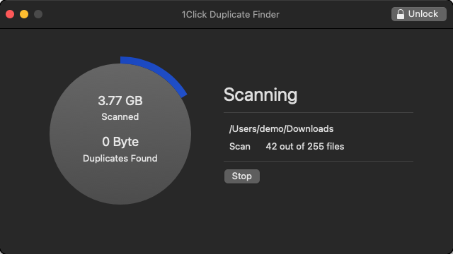 1Click Duplicate Finder 2.3 : Scan Window