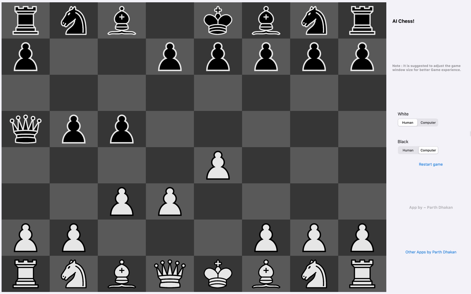 AI Chess 1.0 : Main Window