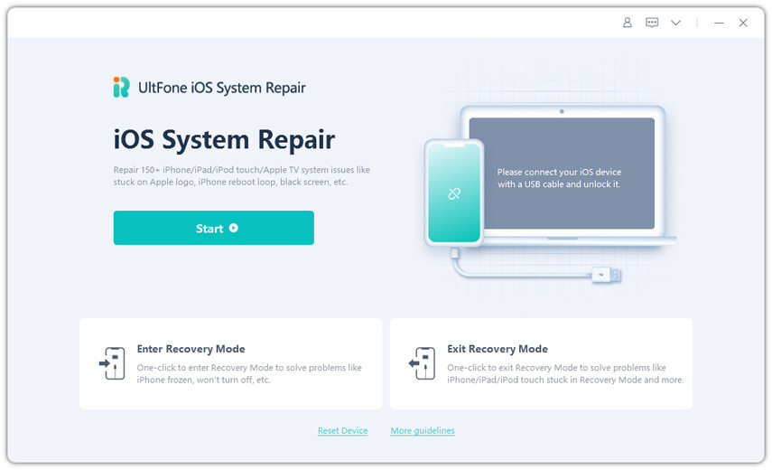 UltFone iOS System Repair Mac 8.1 : Main Window
