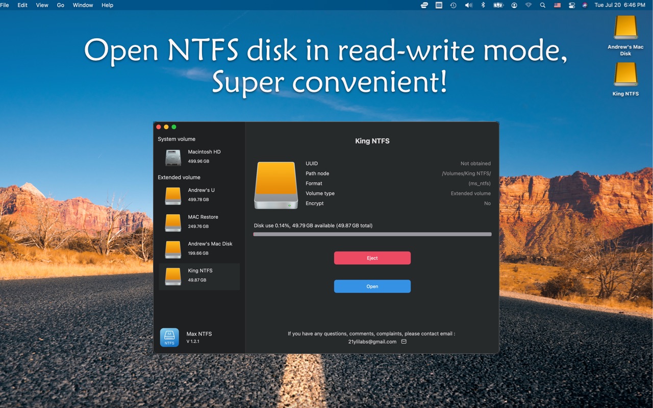 Max NTFS 1.4 : Main Window