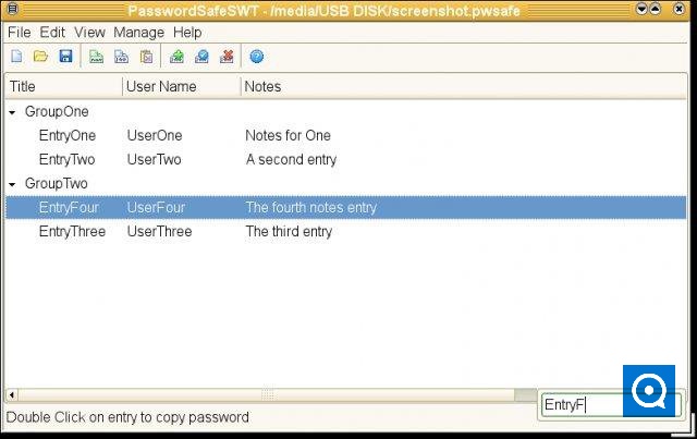 PasswordSafeSWT 1.0 : Passwordsafe Treeview on Linux KDE 3.5.9