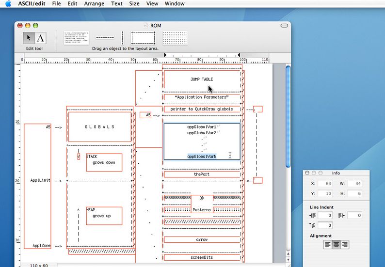 ASCII:edit 1.2 : Main window