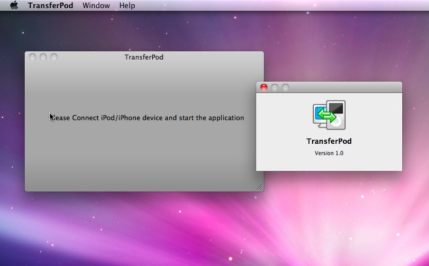 TransferPod 1.0 : Main window