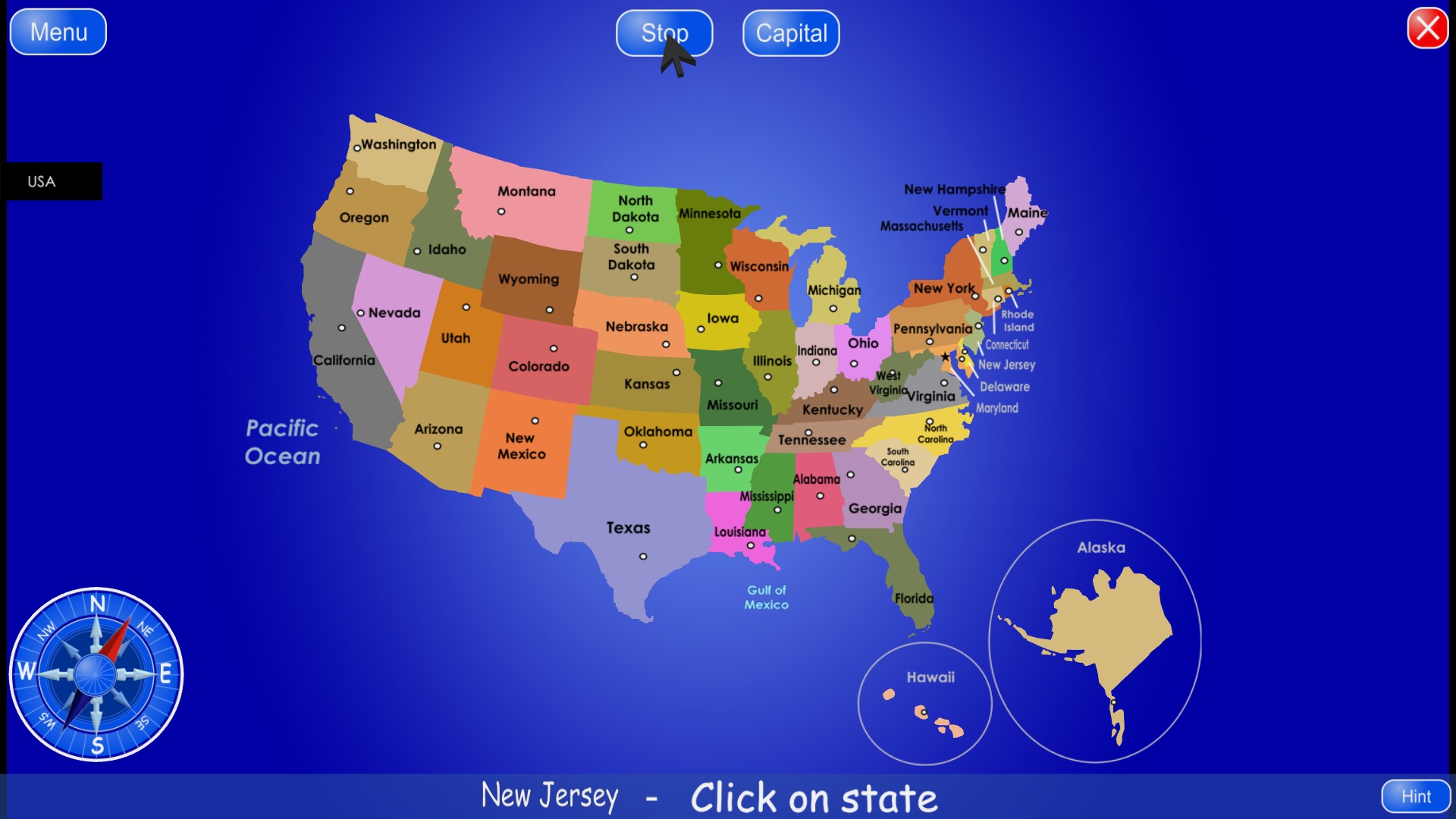 50 States and Capitals 1.1 : Game