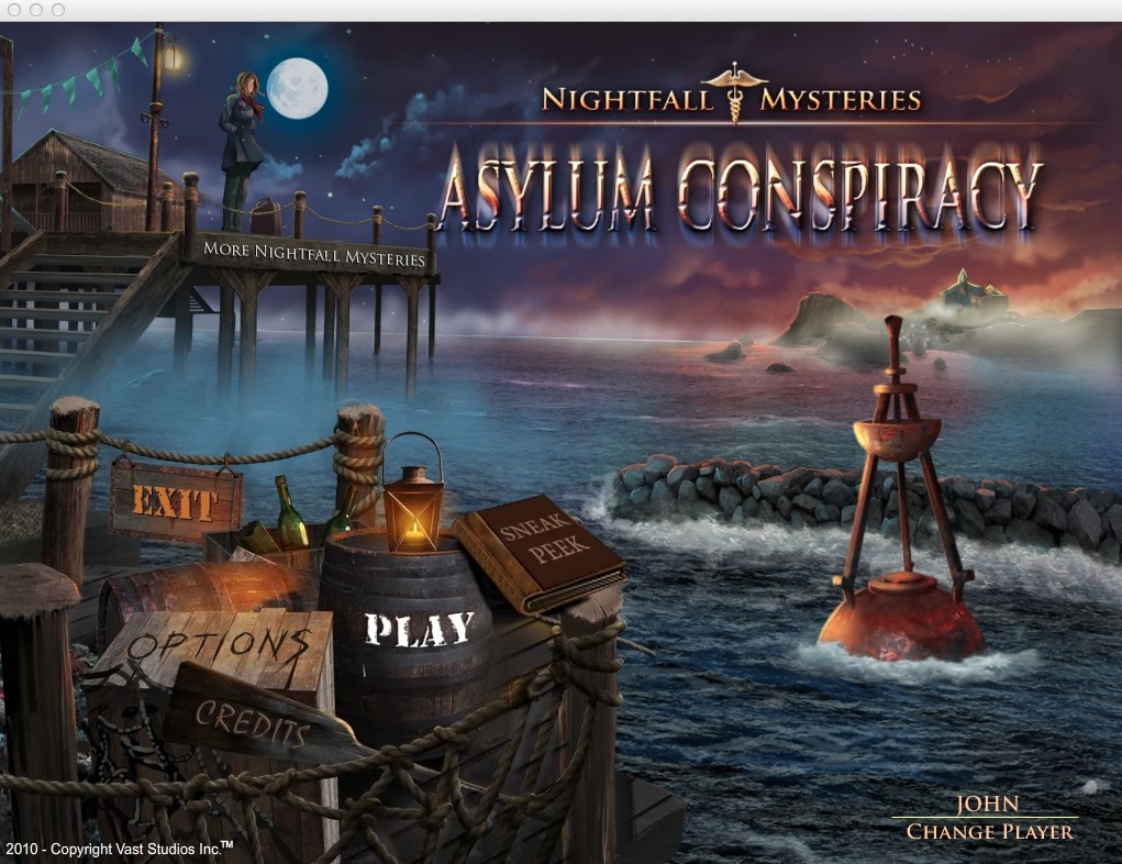 Nightfall Mysteries - Asylum Conspiracy : Main Menu