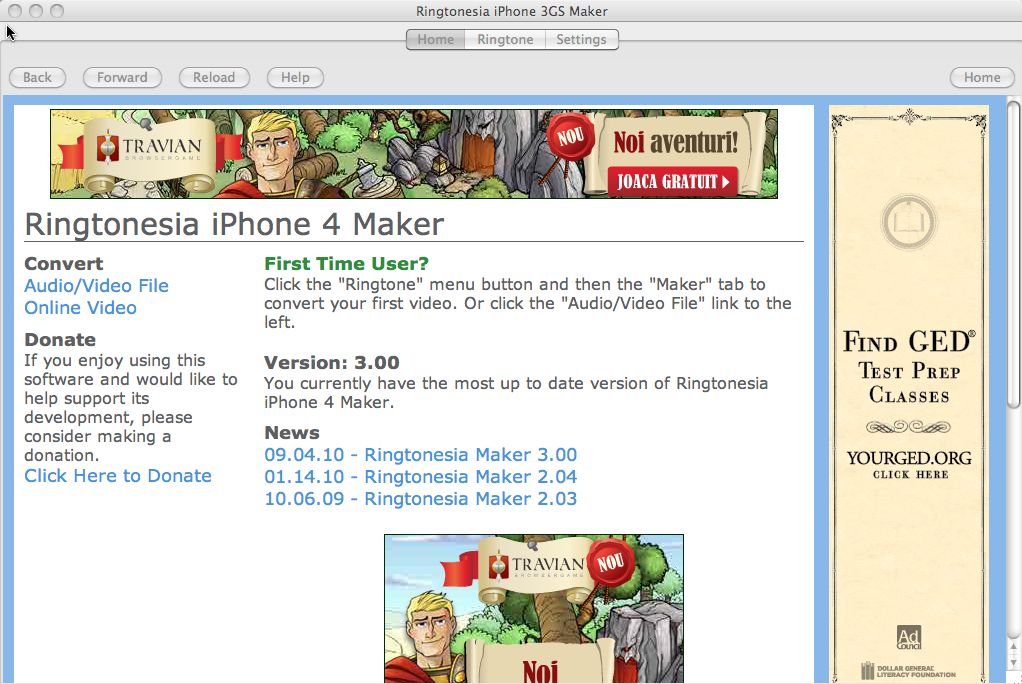 Ringtonesia iPhone 3G S Maker 3.0 : Main window