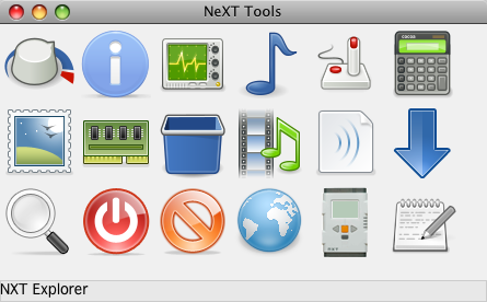 NeXT Tools 1.0 : Main window