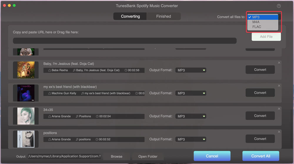 TunesBank Spotify Music Converter (Mac) 1.3 : Main Window
