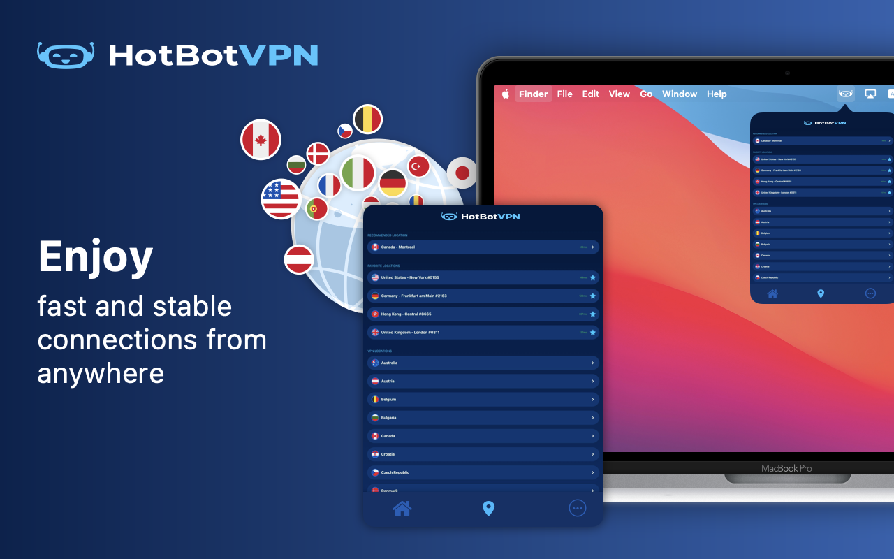 HotBot VPN 1.4 : Main Window