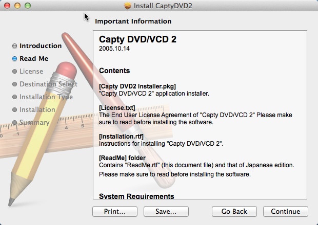 CaptyDVD2 1.0 : install screen