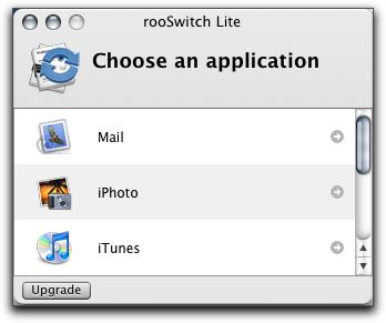 rooSwitch Lite 1.0 : Choose an application