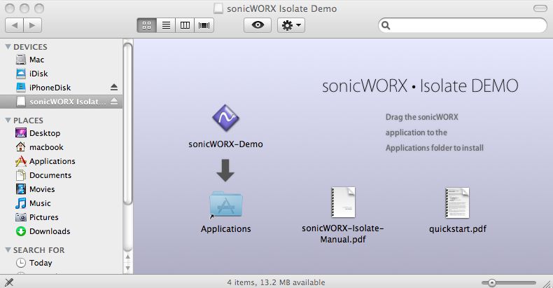sonicWORX-Demo 3.2 : Main window