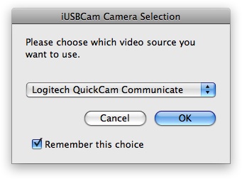 iUSBCam Installer 2.2 : Camera Selection