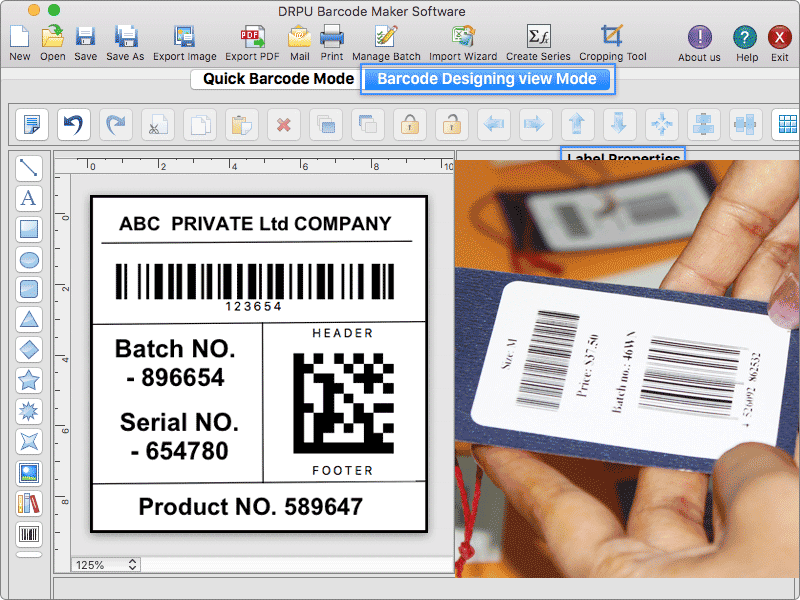 Mac OS Label Printing Application 9.3 : Main Window