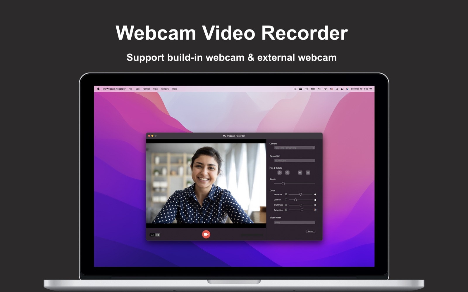 My Webcam Recorder 4.0 : Main Window
