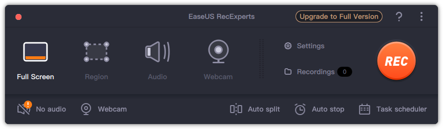EaseUS RecExperts 2.8 : Main Window