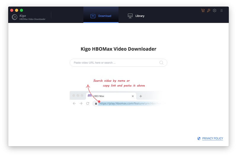 Kigo HBOMax Video Downloader for Mac 1.0 : Main Window