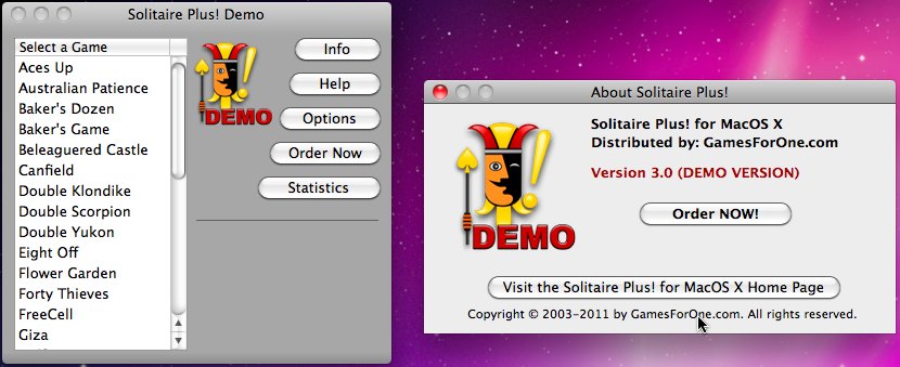Solitaire Plus 3.0 : Main window