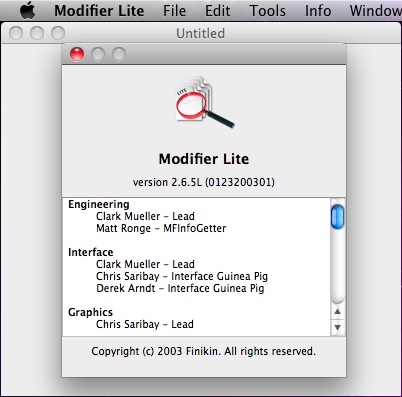 Modifier Lite 2.6 : Main window