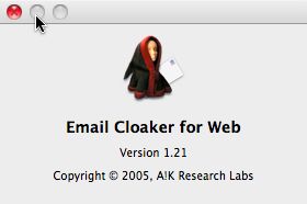 EmailCloaker 1.2 : Main window