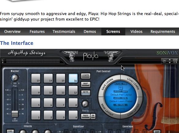 Playa Hip Hop Strings 1.0 : Main window