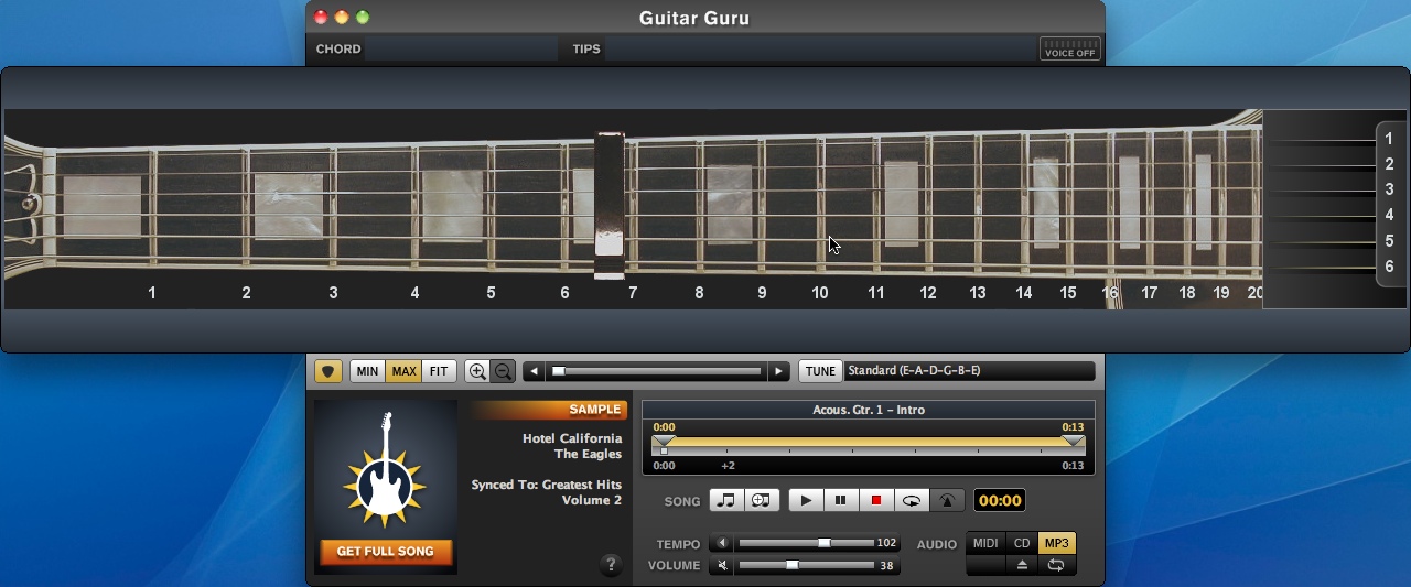GuitarGuru 3.2 : Main Window