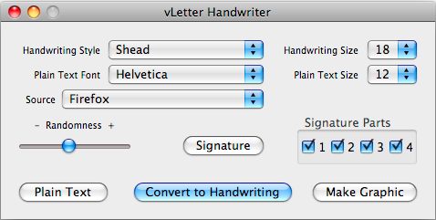 vLetter Handwriter 5.0 : Main window
