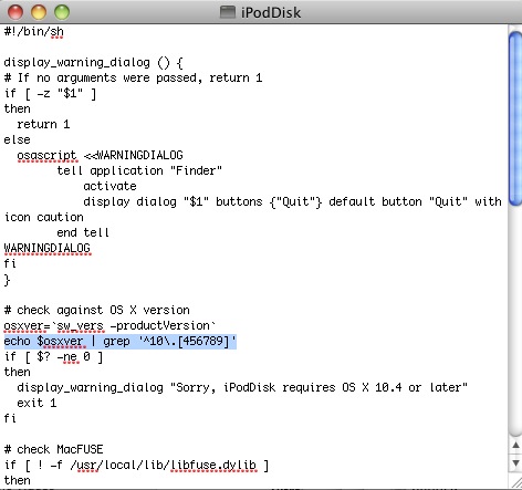 iPodDisk 2.0 beta : Line of text to be modified