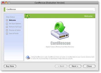 CardRescue 1.0 : Main window