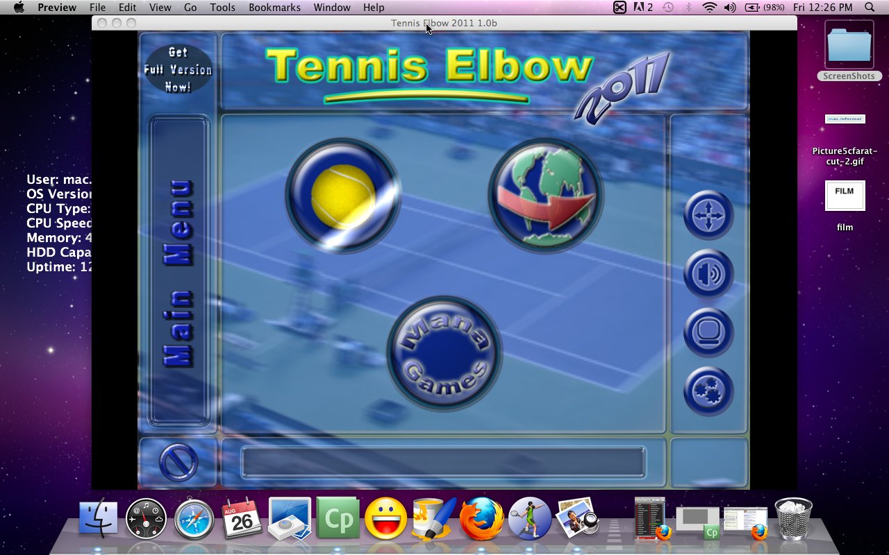 Tennis Elbow 2011 1.0 : Main window