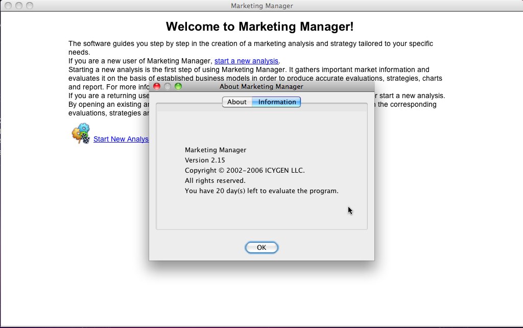 Marketing Manager 2.1 : Main window