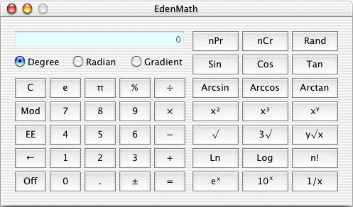 EdenMath 1.1 : Main Window