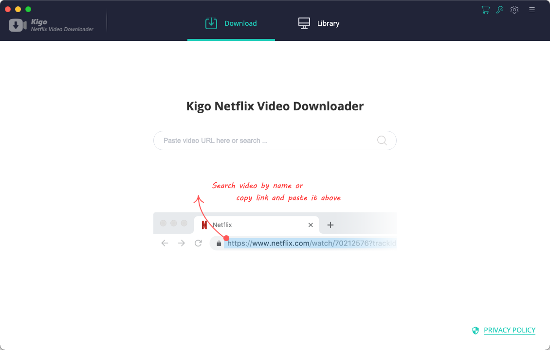 Kigo Netflix Video Downloader 1.8 : Main Window