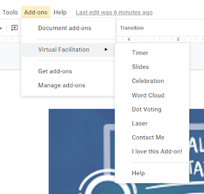 Virtual Facilitation - Google Workspace Marketplace 1.0 : Main Window