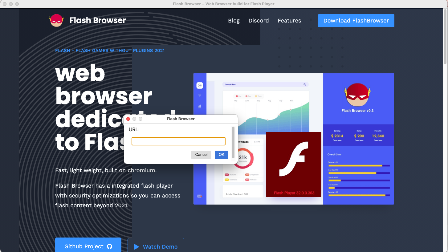 FlashBrowser 0.2 : Main Window