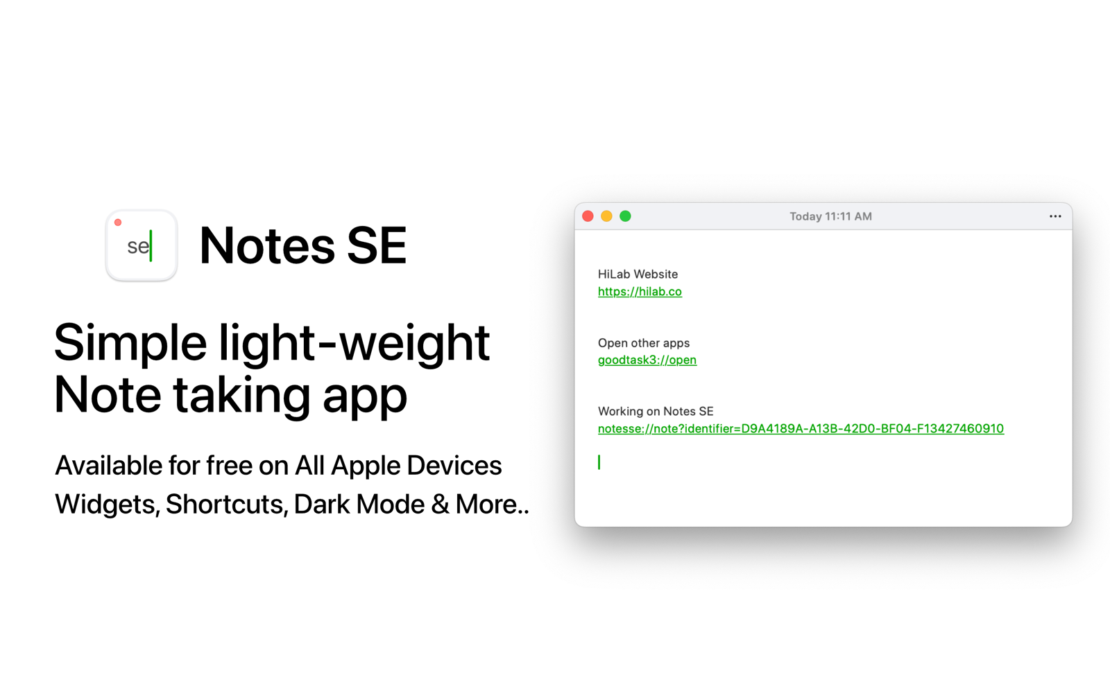 Notes SE 1.0 : Main Window