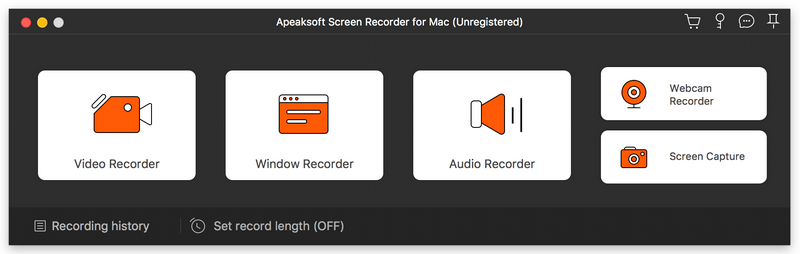 Apeaksoft Screen Recorder for Mac 2.1 : Main Window