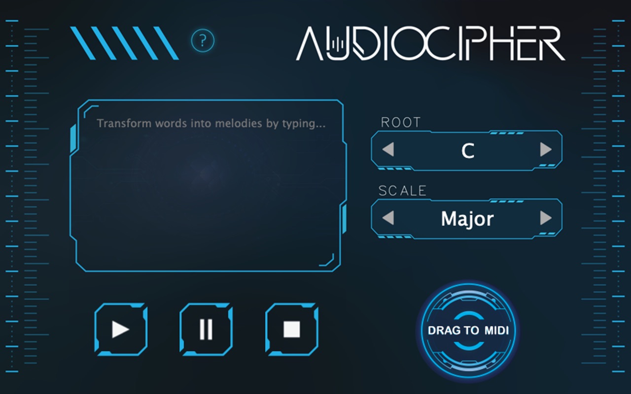 AudioCipher 2.0 : Main Window
