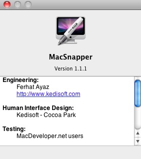 MacSnapper 1.1 : About window