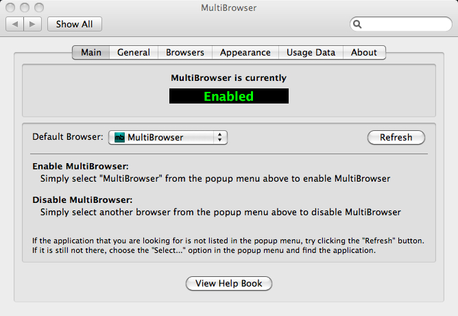 MultiBrowser - no more jumping between tabs and windows! 1.1 : Preferences