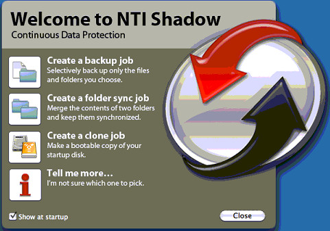 NTI Shadow 5.0 : Main window