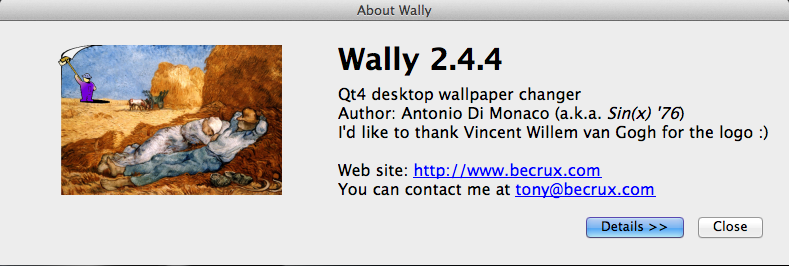 Wally 2.4 : About Window